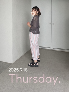 「アイテム（ピアス（両耳用））」を使った、ゆめかさん（レディース・153cm）の秋コーディネート