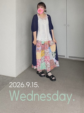 「Handmade（ハンドメイド）のアイテム（アクセサリー）」を使った、ゆめかさん（レディース・153cm）の秋コーディネート