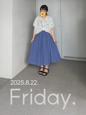 「アイテム（シュシュ）」を使った、ゆめかさん（レディース・153cm）の夏コーディネート