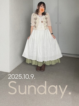 「アイテム（ブローチ/コサージュ）」を使った、ゆめかさん（レディース・153cm）の秋コーディネート