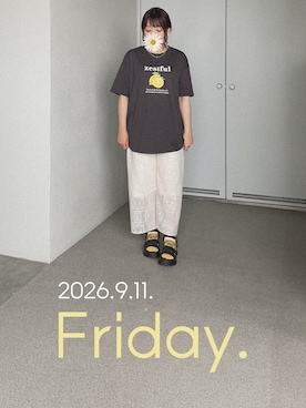 「Handmade（ハンドメイド）のアイテム（アクセサリー）」を使った、ゆめかさん（レディース・153cm）の秋コーディネート