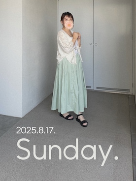 「アイテム（シュシュ）」を使った、ゆめかさん（レディース・153cm）の夏コーディネート
