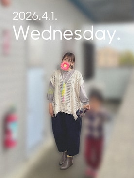 「アイテム（ブーティ）」を使った、ゆめかさん（レディース・153cm）の春コーディネート