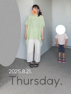 「しまむら（シマムラ）のアイテム」を使った、ゆめかさん（レディース・153cm）の夏コーディネート