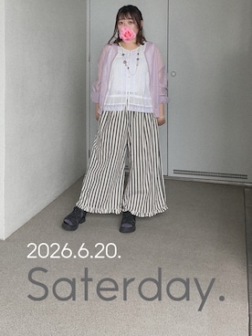 「flower（フラワー）のアイテム（タンクトップ、ホワイト系）」を使った、ゆめかさん（レディース・153cm）の夏コーディネート