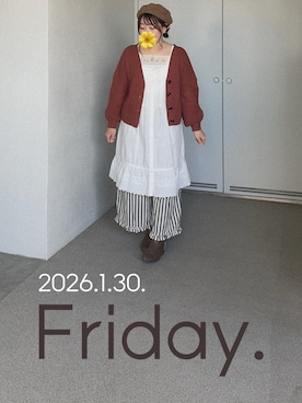 「Handmade（ハンドメイド）のアイテム」を使った、ゆめかさん（レディース・153cm）の冬コーディネート