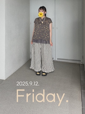 「アイテム（付け襟）」を使った、ゆめかさん（レディース・153cm）の秋コーディネート