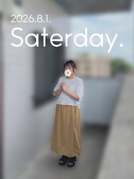 「不明のアイテム（Tシャツ/カットソー、ホワイト系）」を使った、ゆめかさん（レディース・153cm）の秋コーディネート