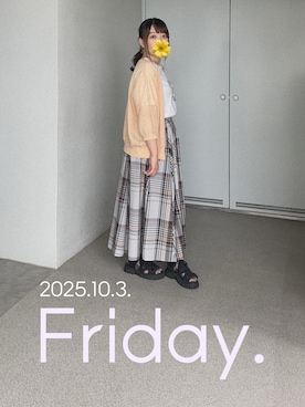 「アイテム（ブローチ/コサージュ）」を使った、ゆめかさん（レディース・153cm）の秋コーディネート