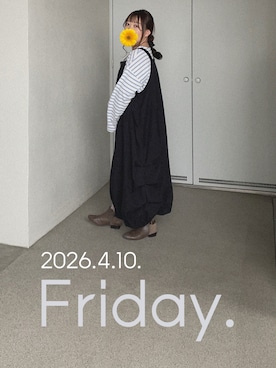 「アイテム（ブーティ）」を使った、ゆめかさん（レディース・153cm）の春コーディネート