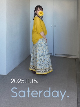 「アイテム（ヘアアクセサリー）」を使った、ゆめかさん（レディース・153cm）の秋コーディネート