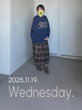 「アイテム（ピアス（両耳用））」を使った、ゆめかさん（レディース・153cm）の秋コーディネート