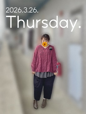 「Samansa Mos2（サマンサ モスモス）のアイテム（トップス）」を使った、ゆめかさん（レディース・153cm）の春コーディネート