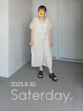 「Handmade（ハンドメイド）のアイテム（アクセサリー）」を使った、ゆめかさん（レディース・153cm）の秋コーディネート