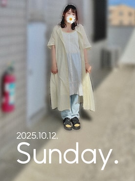 「アイテム（シャツワンピース）」を使った、ゆめかさん（レディース・153cm）の秋コーディネート