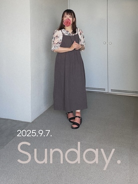 「Handmade（ハンドメイド）のアイテム（ピアス（両耳用））」を使った、ゆめかさん（レディース・153cm）の秋コーディネート