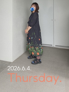 「LUPILIEN（ルピリアン）のアイテム（ワンピース、ブラック系）」を使った、ゆめかさん（レディース・153cm）の夏コーディネート