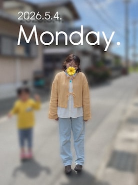 「Samansa Mos2（サマンサ モスモス）のアイテム（シャツ/ブラウス、ホワイト系）」を使った、ゆめかさん（レディース・153cm）の春コーディネート