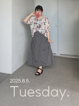「アイテム（シュシュ）」を使った、ゆめかさん（レディース・153cm）の夏コーディネート