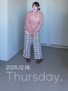 「アイテム（バレッタ/ヘアクリップ）」を使った、ゆめかさん（レディース・153cm）の冬コーディネート