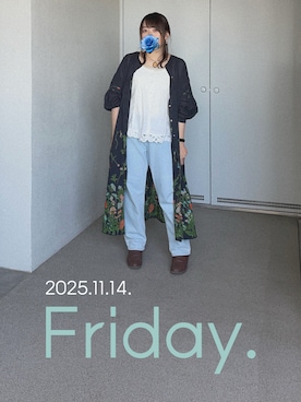 「アイテム（ピアス（片耳用））」を使った、ゆめかさん（レディース・153cm）の秋コーディネート