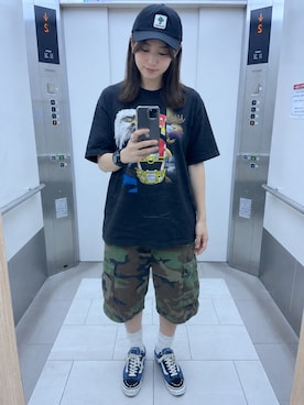 「Supreme （シュプリーム）のアイテム」を使った、KZTFR@m.jpさん（メンズ・173cm）の夏コーディネート