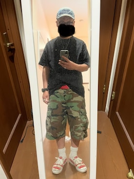 「Supreme （シュプリーム）のアイテム（カーゴパンツ）」を使った、KZTFR@m.jpさん（メンズ・173cm）の春コーディネート