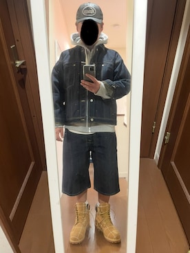 「アイテム（デニムジャケット）」を使った、KZTFR@m.jpさん（メンズ・173cm）の秋コーディネート