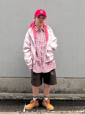 「RAGEBLUE（レイジブルー）のアイテム（帽子）」を使った、るったんさん（レディース・150cm）の春コーディネート