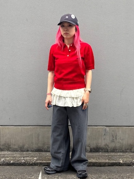 「RAGEBLUE（レイジブルー）の〈SALOMON/サロモン〉XT-EVR GORE-TEX W（スニーカー、ブラック系）」を使った、るったんさん（レディース・150cm）の春コーディネート