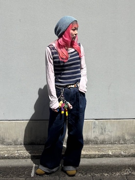 「Wrangler（ラングラー）のアイテム（パンツ）」を使った、るったんさん（レディース・150cm）の春コーディネート