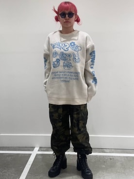 「FOREVER 21（フォーエバー トゥエンティーワン）のアイテム（カーゴパンツ）」を使った、るったんさん（レディース・150cm）の秋コーディネート