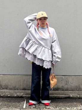 「Wrangler（ラングラー）のアイテム」を使った、るったんさん（レディース・150cm）の冬コーディネート