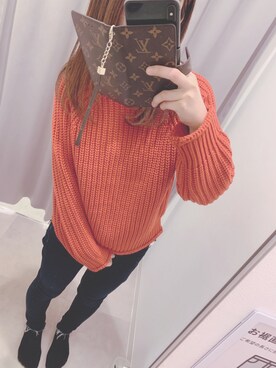 「JEANASIS（ジーナシス）のアイテム（デニムパンツ）」を使った、mina.さん（レディース・152cm）の秋コーディネート