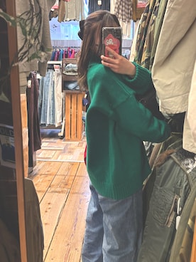 「MOUSSY（マウジー）のアイテム（ニット/セーター）」を使った、mina.さん（レディース・152cm）の冬コーディネート