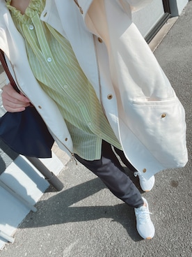 「アイテム（トートバッグ、ブルー系）」を使った、ぴさん（レディース・157cm）の春コーディネート