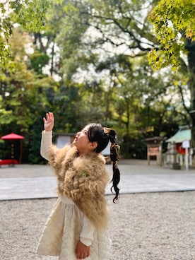 「アイテム（ワンピース/ドレス）」を使った、myさん（キッズ・120cm）の冬コーディネート