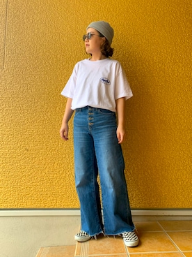 「PORKCHOP（ポークチョップ）のアイテム」を使った、minachiさん（レディース・153cm）の夏コーディネート