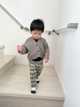 「MIKI HOUSE（ミキハウス）のアイテム（レッグウェア）」を使った、Amiさん（キッズ・80cm）の秋コーディネート