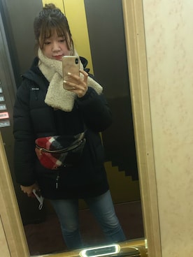 「ROXY（ロキシー）のアイテム（ジャケット/アウター）」を使った、ERIKAさん（レディース・157cm）の冬コーディネート