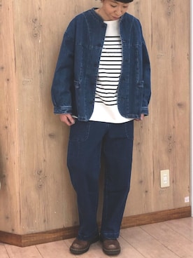 「デニムっていいよね」｜「アイテム（ジャケット/アウター）」を使った、Kitsuiさん（レディース・168cm）の春コーディネート