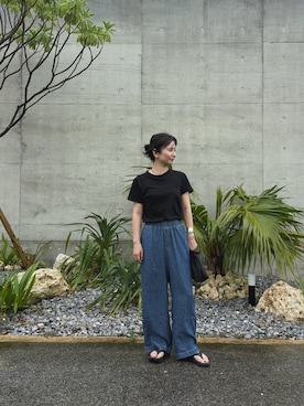 「URBAN RESEARCH（アーバンリサーチ）のff by decor urban research　Stone choker（ネックレス、ブラック系）」を使った、ukiさん（レディース・155cm）の夏コーディネート