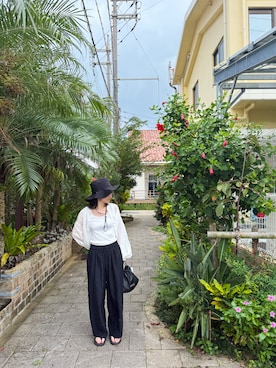 「Samansa Mos2 blue（サマンサモスモスブルー）のアイテム」を使った、ukiさん（レディース・155cm）の秋コーディネート