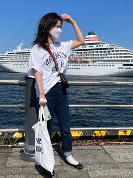 「ORNE（オルネ）のアイテム」を使った、ukiさん（レディース・154cm）の春コーディネート