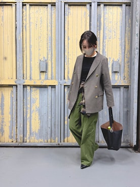 「アイテム（カーゴパンツ）」を使った、ukiさん（レディース・155cm）の秋コーディネート