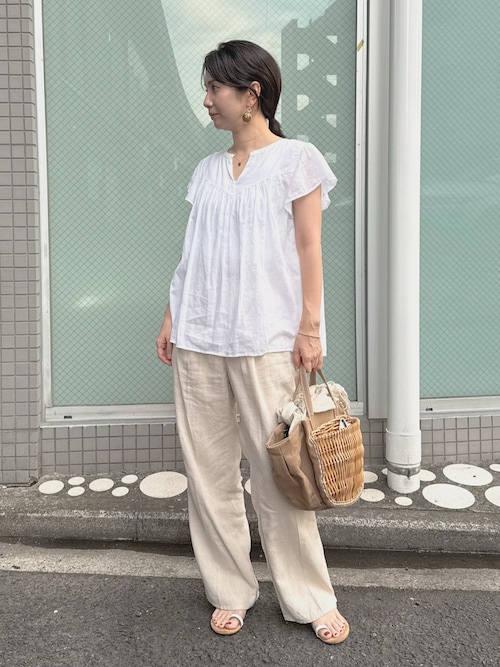 【新品・未使用】Spick&Span ハイブリッドラミー1タックパンツ　38 Spick & Span（スピックアンドスパン）の「ハイブリッドラミー1