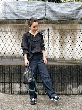 「YANUK（ヤヌーク）のアイテム（デニムパンツ）」を使った、ukiさん（骨格ナチュラル・レディース・155cm）の秋コーディネート