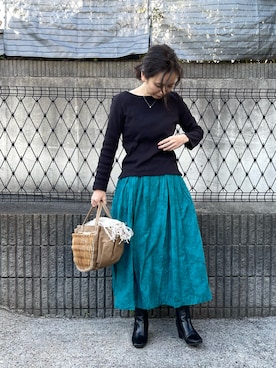 「eb.a.gos（エバゴス）のアイテム」を使った、ukiさん（骨格ナチュラル・レディース・154cm）の秋コーディネート