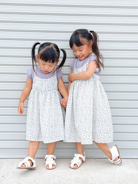 「むすめコーデ」｜「アイテム（サンダル）」を使った、suzuran♡sister'sさん（キッズ・90cm）の夏コーディネート