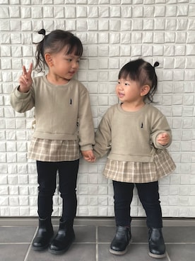 「おんなのこコーデ」｜「アイテム（ブーツ）」を使った、suzuran♡sister'sさん（キッズ・90cm）の春コーディネート